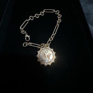 FOUNDRAE yellow gold mixed clip bracelet w/reverie medallion